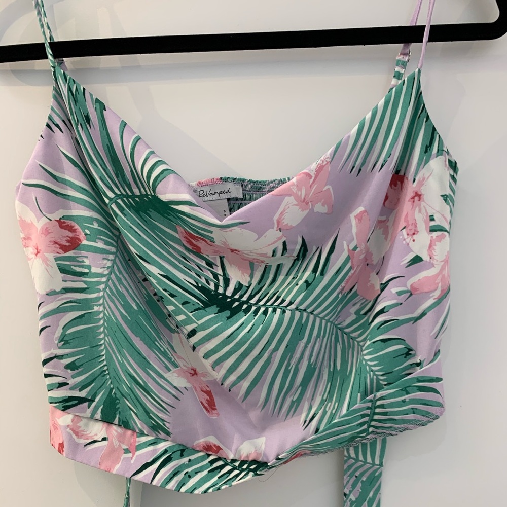 Tropical print crop top